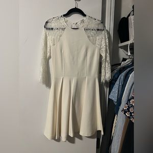 White lace skater dress - perfect for bridal events!